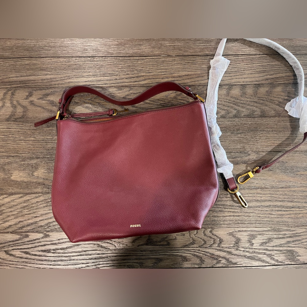 Leather Fossil Bag with Strap NWOT
